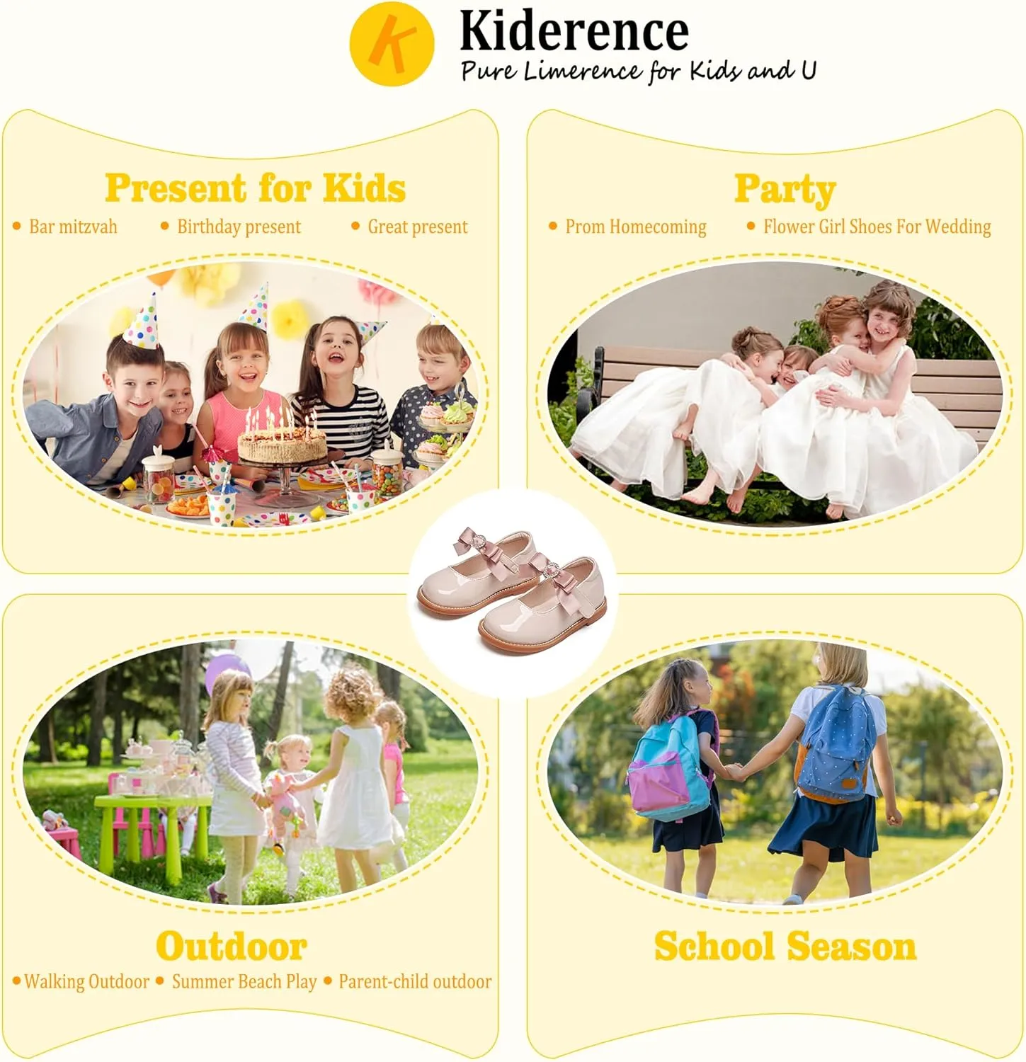 Kiderence Toddler Little Girl Mary Jane Dress Shoes School Oxford for Girls Flats