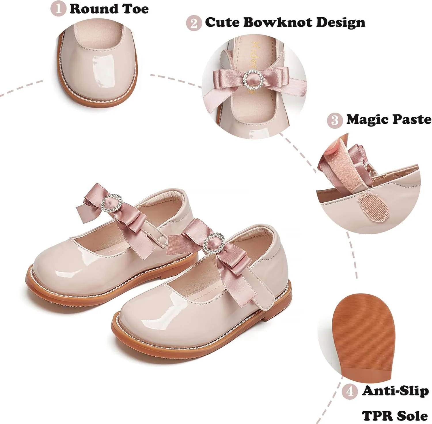 Kiderence Toddler Little Girl Mary Jane Dress Shoes School Oxford for Girls Flats