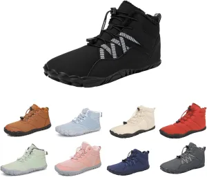 Kubbon Women's Winter Snow Boots Lightweight Fur Lined Thick Warm Adjustable Slip-On Shoes Zero Drop Boots Wide Toe Box Toes Shoes Waterproof Outdoor Hiking Sneakers