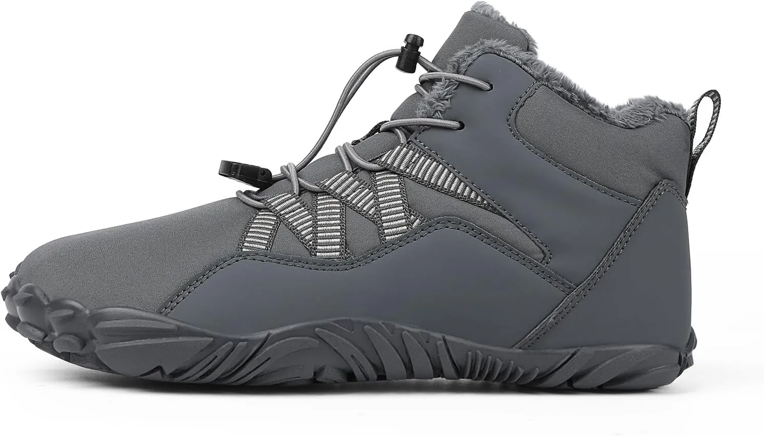 Kubbon Women's Winter Snow Boots Lightweight Fur Lined Thick Warm Adjustable Slip-On Shoes Zero Drop Boots Wide Toe Box Toes Shoes Waterproof Outdoor Hiking Sneakers