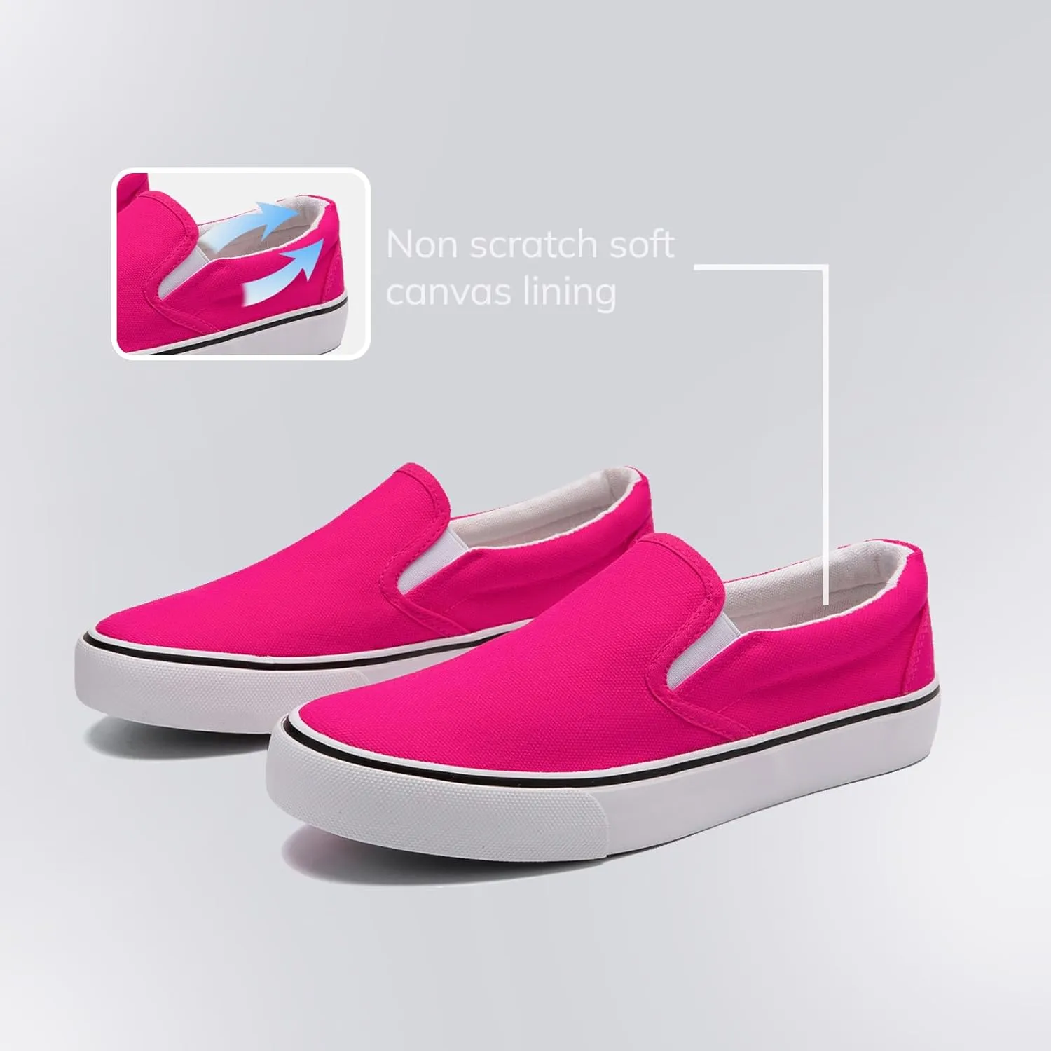 Low-Top Slip Ons Women's Fashion Sneakers Casual Canvas Sneakers for Women Comfortable Flats Breathable Padded Insole Slip on Sneakers Women Low Slip on Shoes