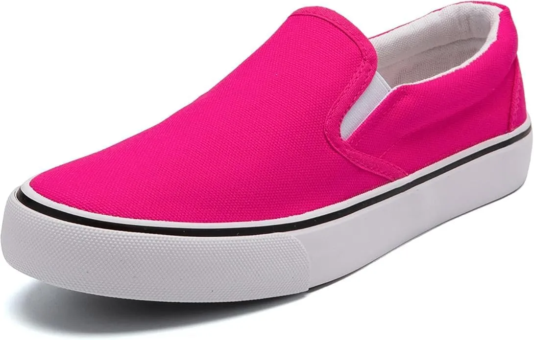 Low-Top Slip Ons Women's Fashion Sneakers Casual Canvas Sneakers for Women Comfortable Flats Breathable Padded Insole Slip on Sneakers Women Low Slip on Shoes