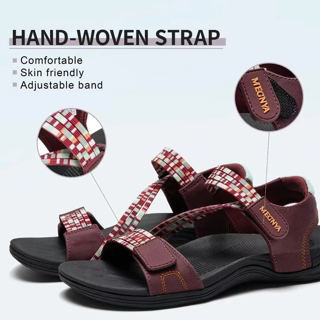 MEGNYA Comfortable Hiking Sandals for Womens, Classic Sport Walking Sandals with Adjustable Straps, Casual Summer Athletic Sandals for Trekking, Camping, Trip