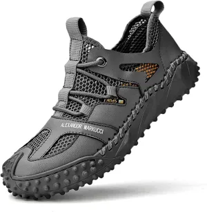 Men's Closed Toe Sandals-Summer Sports Sandals-Casual Breathable Mesh Handmade Sandals-Casual Sneakers-Quick Drying Beach Sandals-Outdoor Non-Slip Hiking Trail Climbing Shoes