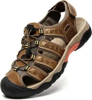 Men's Closed Toe Sport Sandals Summer Waterproof Walking Sandals Quick Dry Water Sandals Lightweight Beach Swimming Fisherman Shoes-5-14 US Size