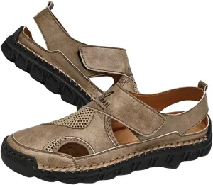 Men’s Hiking Trail Sandals: Outdoor Closed Toe Sport Shoes with Arch Support