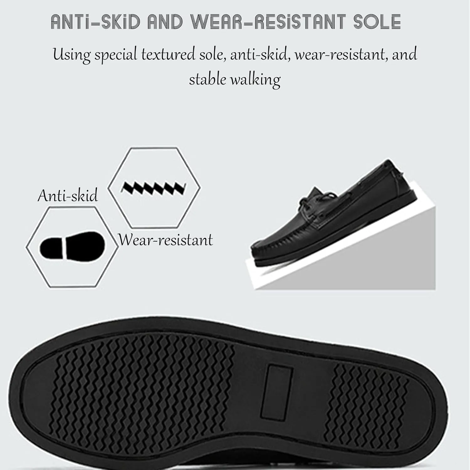Men's Leather Flat Lace-Up 2-Eye Boat Shoes Retro Rounded Wide Toe Slip-On Comfor Moccasins Loafers Soft Sole Non Slip lace up Casual Business Work Walking Driving Shoes