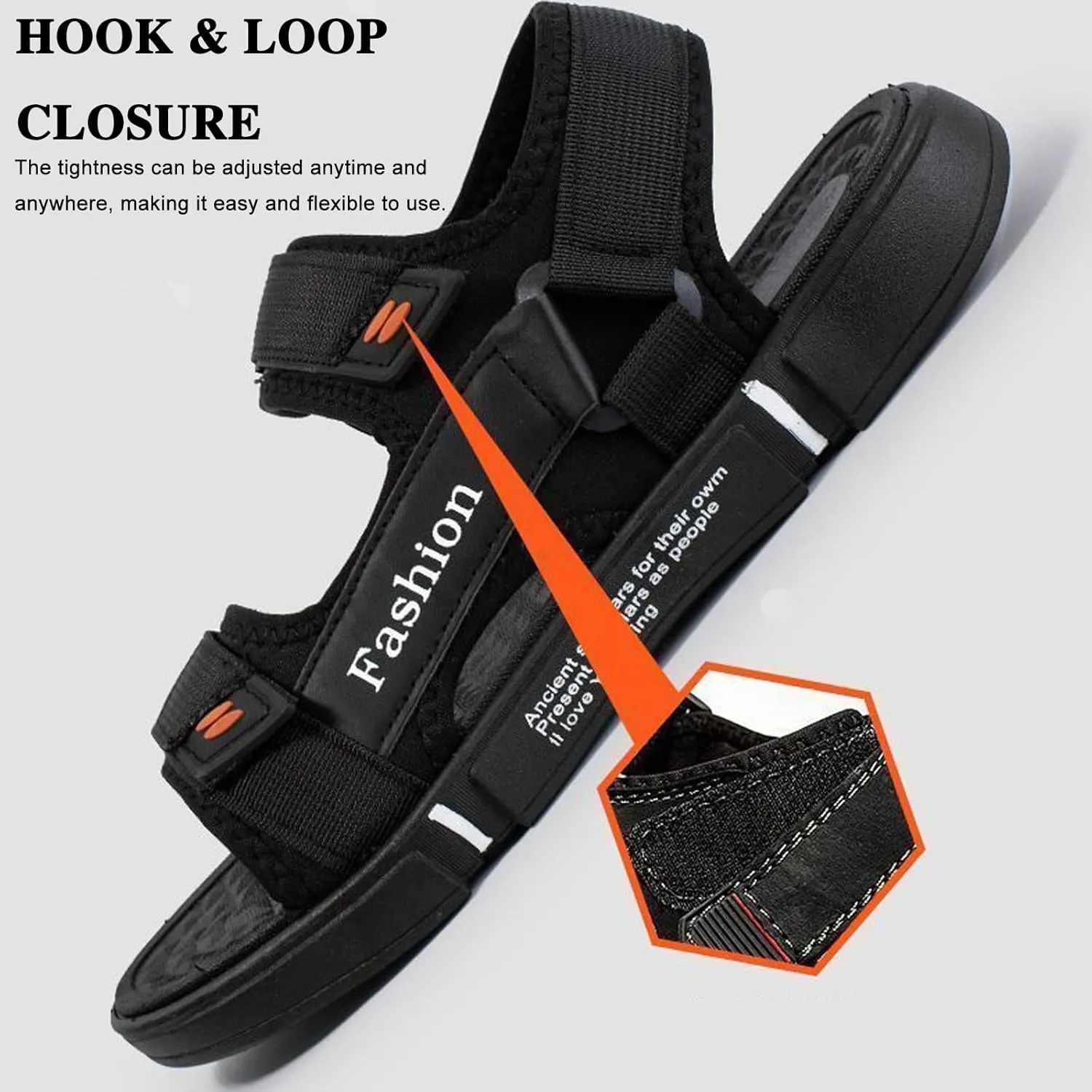 Men's Sport Sandals with Adjustable Double Straps - Breathable Open Toe Lightweight Non-Slip Summer Beach Sandals for Outdoor Casual Hiking & Water Athletics