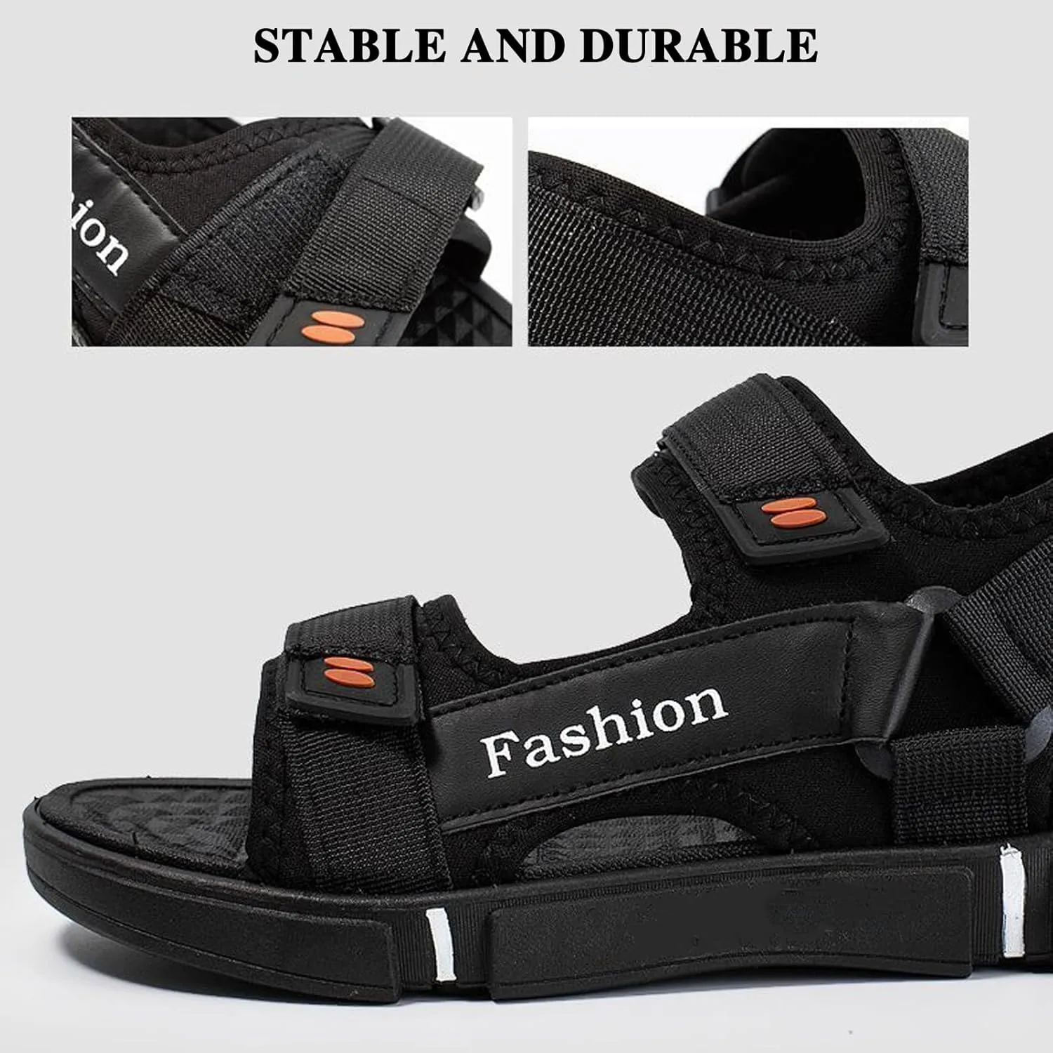 Men's Sport Sandals with Adjustable Double Straps - Breathable Open Toe Lightweight Non-Slip Summer Beach Sandals for Outdoor Casual Hiking & Water Athletics