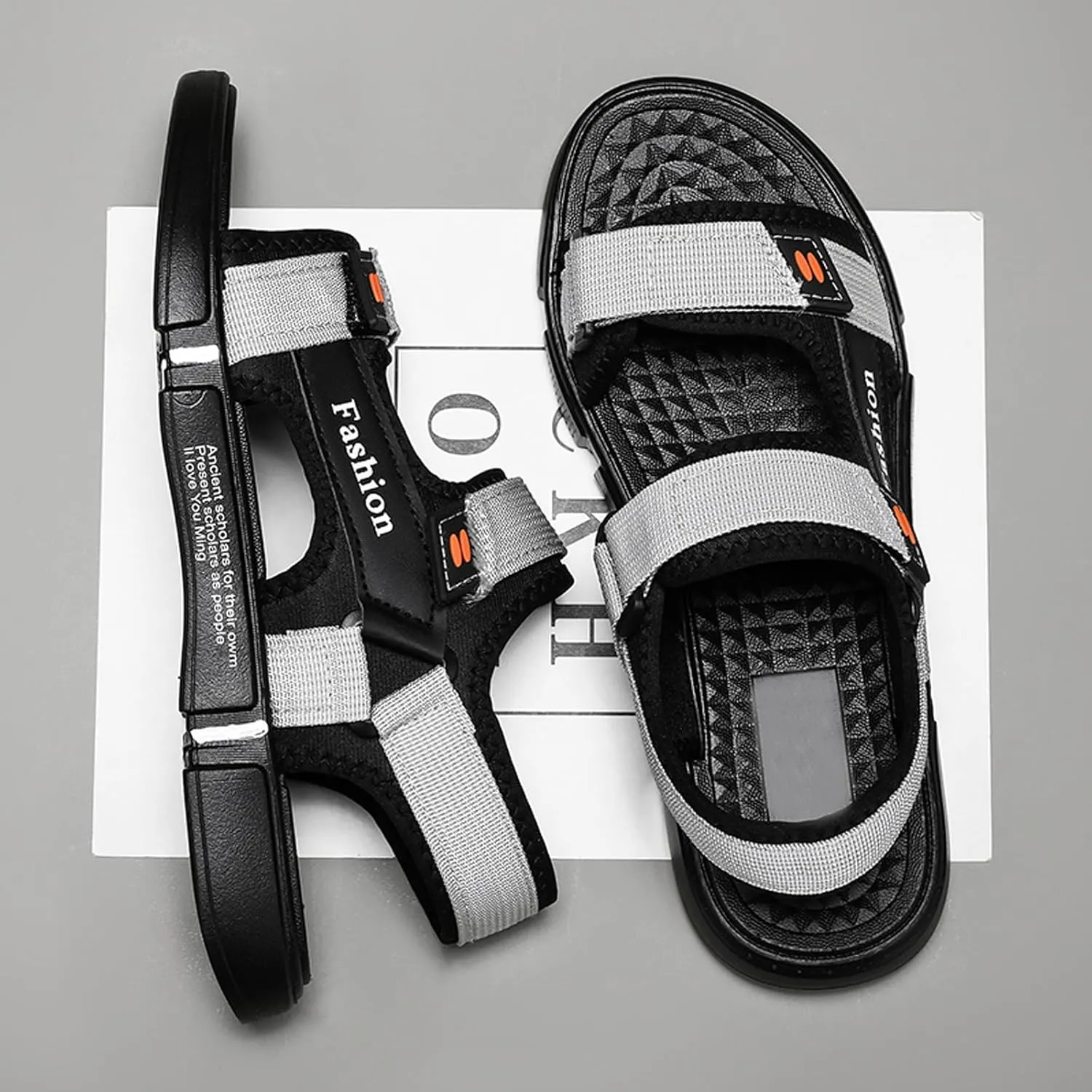 Men's Sport Sandals with Adjustable Double Straps - Breathable Open Toe Lightweight Non-Slip Summer Beach Sandals for Outdoor Casual Hiking & Water Athletics