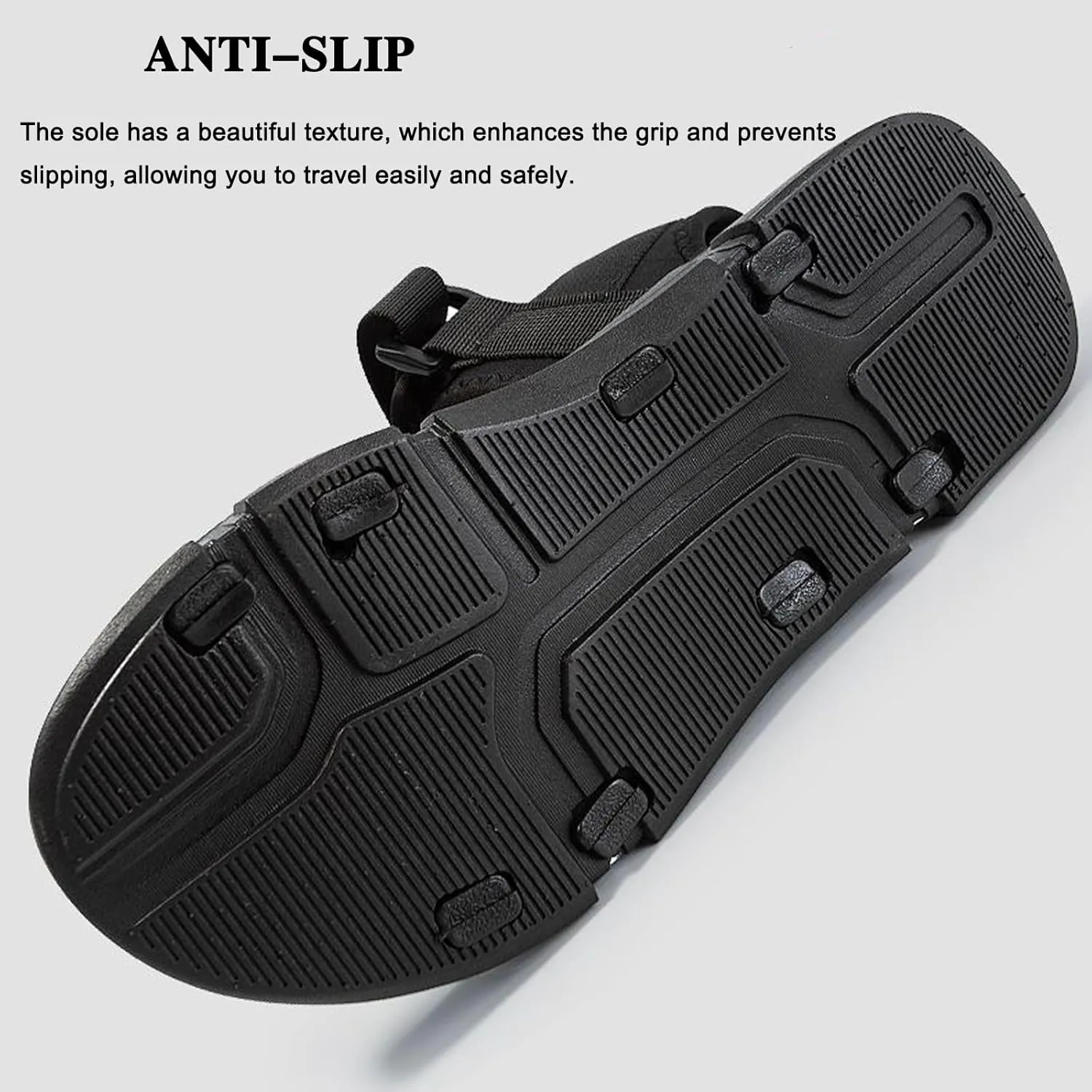 Men's Sport Sandals with Adjustable Double Straps - Breathable Open Toe Lightweight Non-Slip Summer Beach Sandals for Outdoor Casual Hiking & Water Athletics