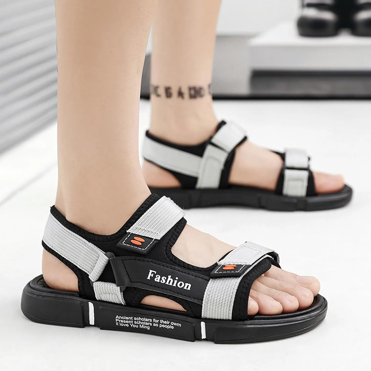 Men's Sport Sandals with Adjustable Double Straps - Breathable Open Toe Lightweight Non-Slip Summer Beach Sandals for Outdoor Casual Hiking & Water Athletics