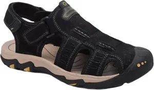 Mens Walking Sandals Closed Toe Sports Outdoor Leather Sandals for Trekking Trail Hiking Running Beach