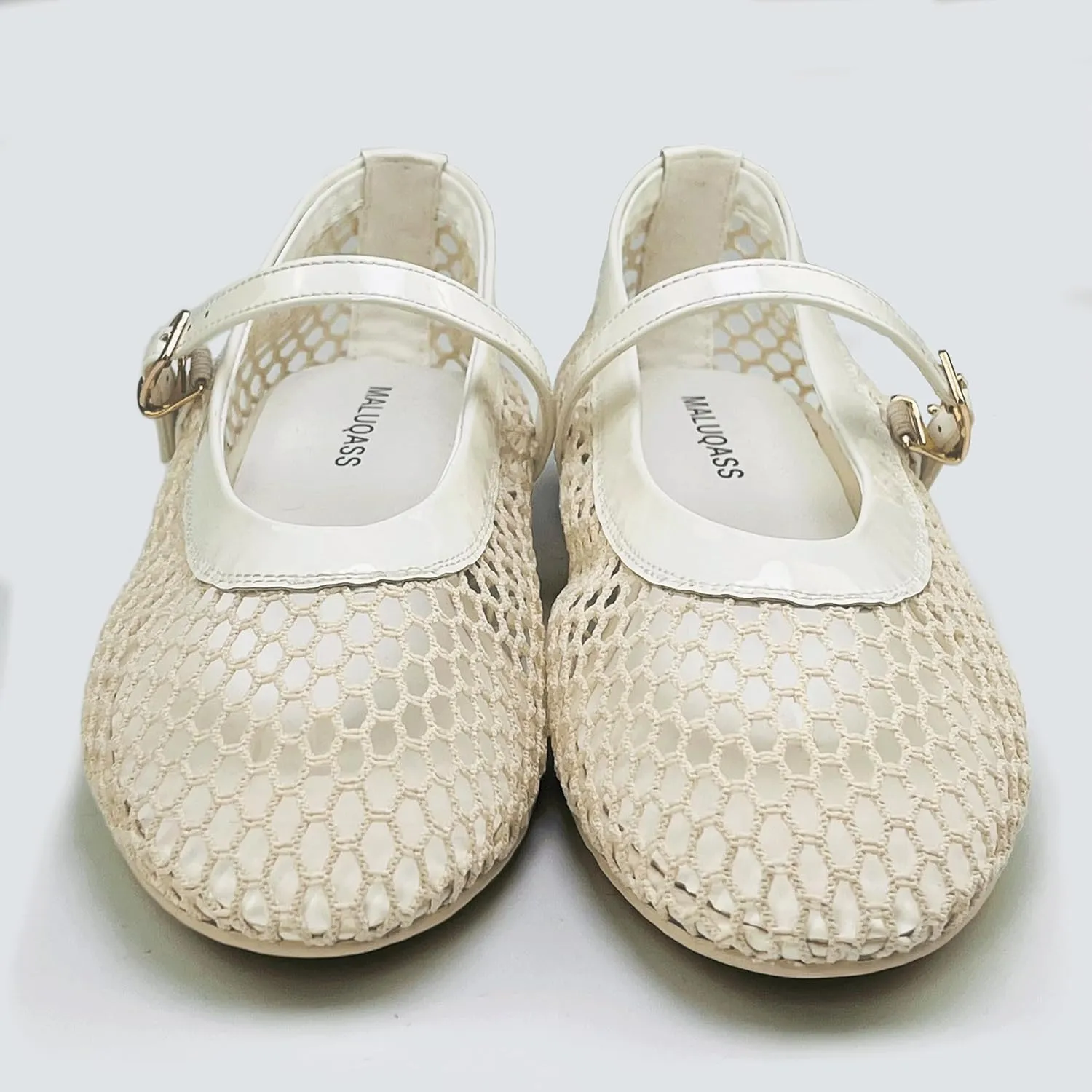 Mesh Flats for Women Ballet Mary Jane Flats Buckle Strap Comfy Casual Office Daily Ballerina Flat Women Shoes