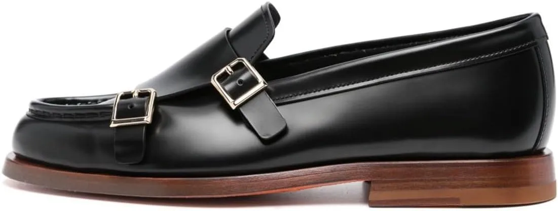 Milooey shoes Women's Round Toe Buckle Style Loafers Chunky Low Heels Slip On Dressy Daily Business Party Formal Shoes Size 4-16 US