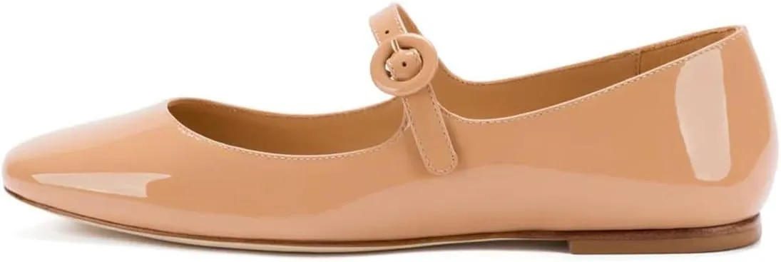 miss left Women Classic Adjustable Single Strap Buckle Mary Jane Flats Round Toe Comfortable Party Dress Daily Shoes Size 4-16 US