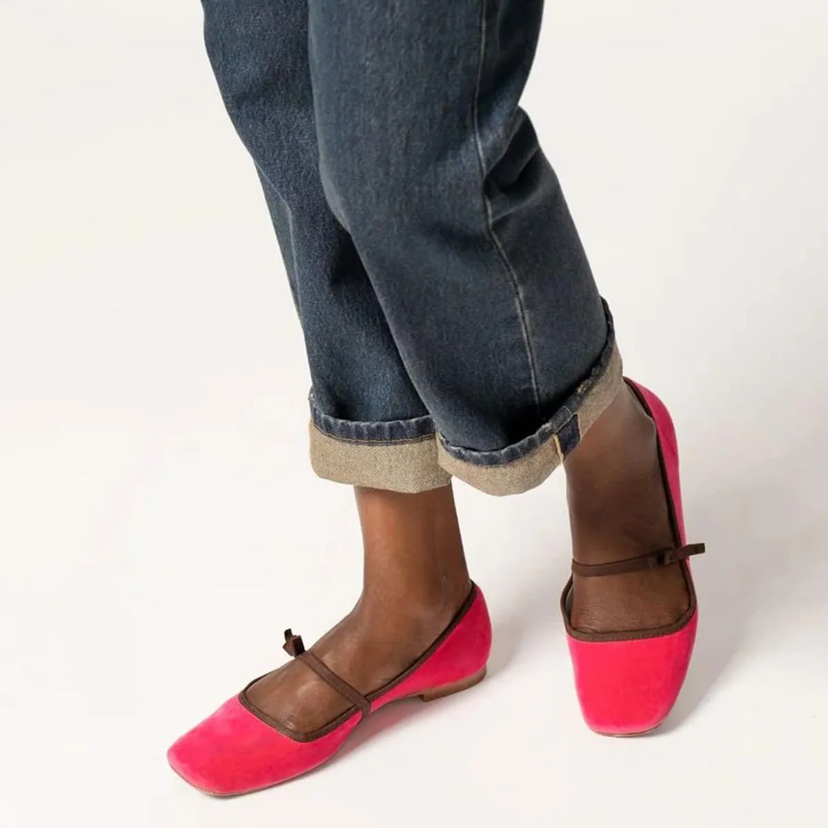 miss left Women Lovely Single Elastic Strap Flat Mary Janes Square Toe Comfortable Office Party Dress Shoes Size 4-16 US