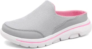 Mules for Women 2025 Slip On Mules & Clogs Light Open Back Shoes Comfort Walking Shoes Breathable Slippers Closed Toe Slides Mesh Air Cushion Orthopedic Diabetic Shoe with Arch-Support