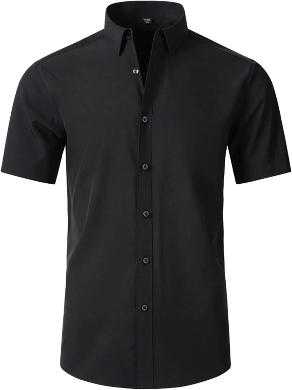 Muscularfit Dress Shirts for Men Slim Fit Short Sleeve Collared T-Shirt Casual Fashion Button Down Shirt Summer Vacation Tops
