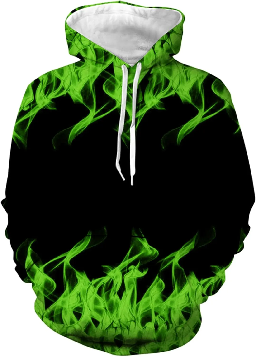 Muscularfit Graphic Hoodies for Men Cool Designs Drawstring Long Sleeve 3D Flame Print Hooded Sweatshirts Loose Fit Pullover