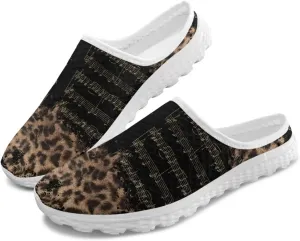 Music Note Y2k Mule Shoes Women Comfortable Memory Foam Sneakers Slip On Loafers Backless Walking Shoes Flat