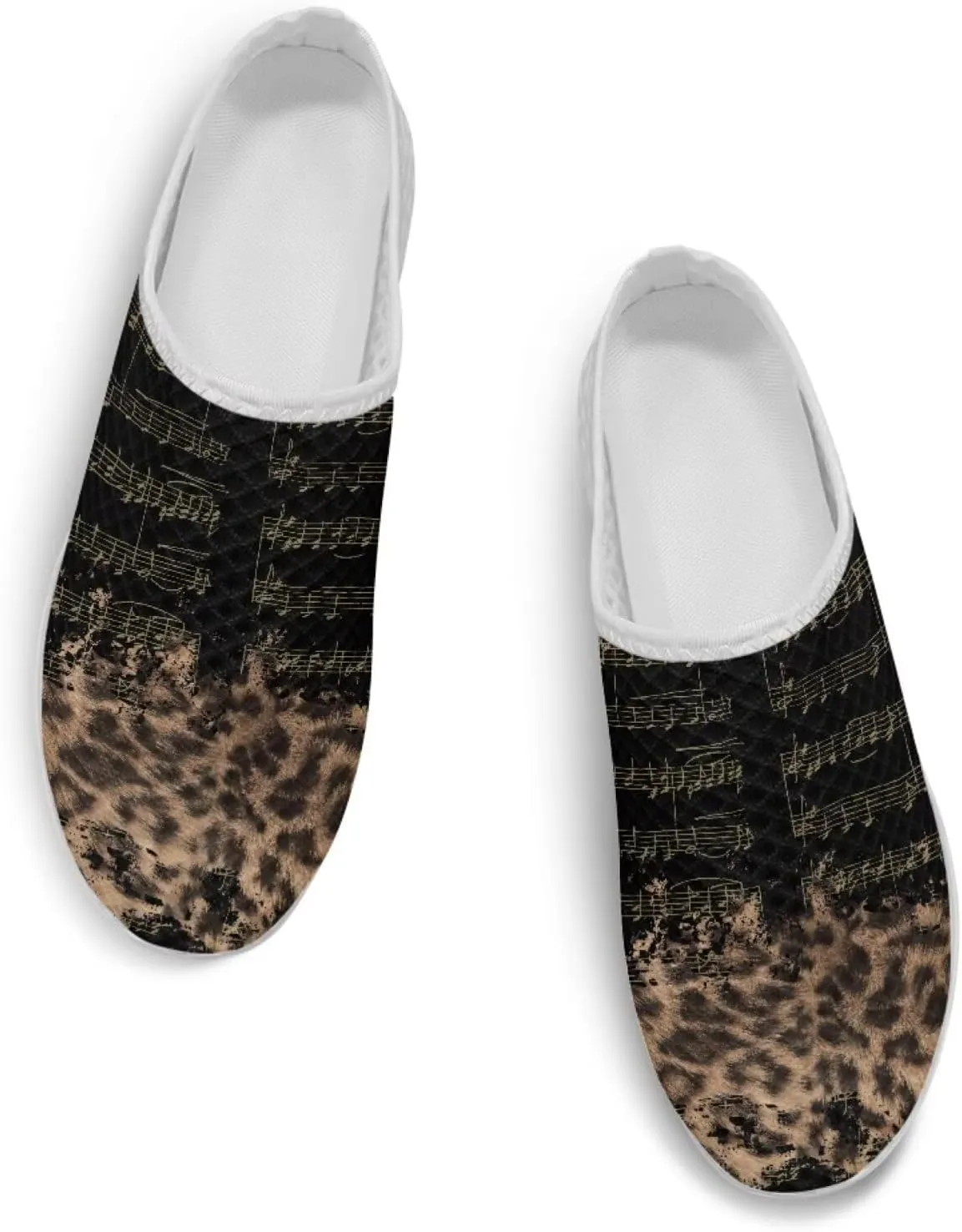 Music Note Y2k Mule Shoes Women Comfortable Memory Foam Sneakers Slip On Loafers Backless Walking Shoes Flat