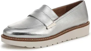 Naturalizer Womens Adiline Loafer Silver Metallic Leather 10 M