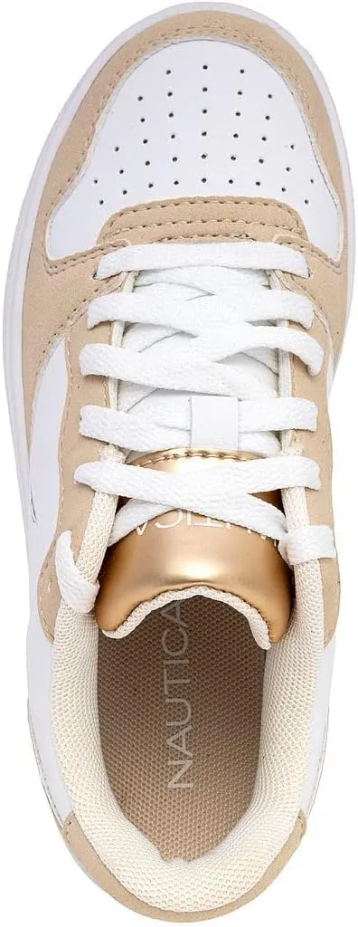 Nautica Girls Fashion Shoe - Lace-Up Low-Top Tennis Sneakers for Big Kids, Little Kids & Toddlers (Regular Heel/Platform Sole)