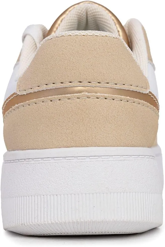 Nautica Girls Fashion Shoe - Lace-Up Low-Top Tennis Sneakers for Big Kids, Little Kids & Toddlers (Regular Heel/Platform Sole)