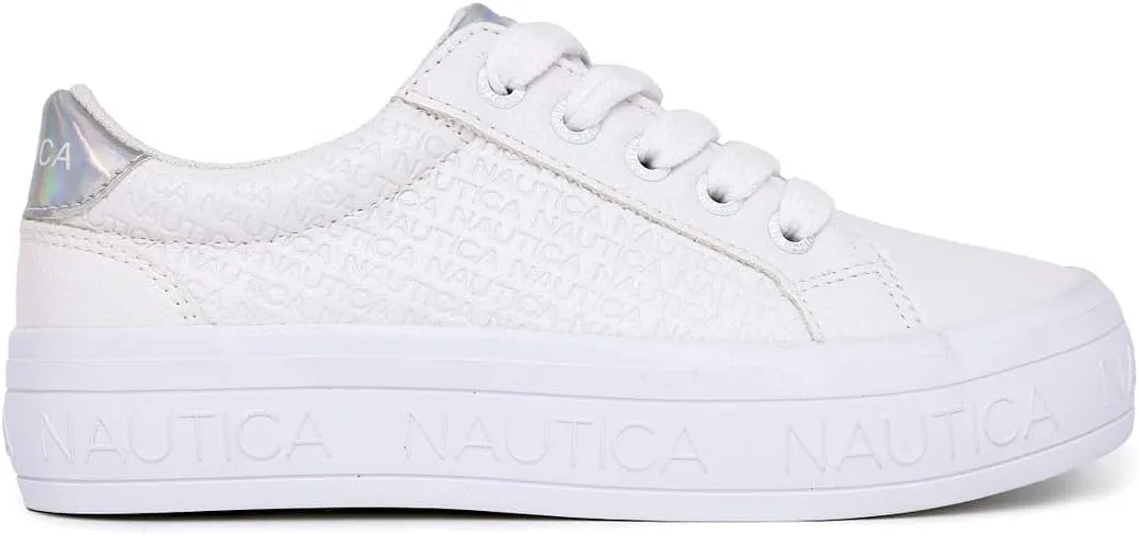 Nautica Girls Fashion Shoe - Lace-Up Low-Top Tennis Sneakers for Big Kids, Little Kids & Toddlers (Regular Heel/Platform Sole)