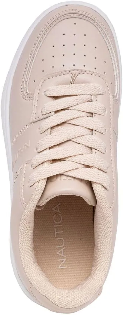 Nautica Girls Fashion Shoe - Lace-Up Low-Top Tennis Sneakers for Big Kids, Little Kids & Toddlers (Regular Heel/Platform Sole)