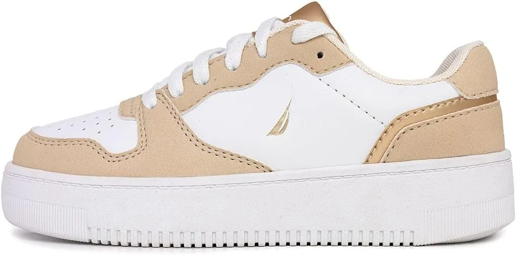 Nautica Girls Fashion Shoe - Lace-Up Low-Top Tennis Sneakers for Big Kids, Little Kids & Toddlers (Regular Heel/Platform Sole)