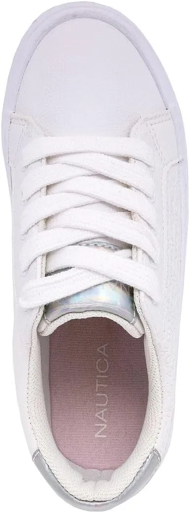Nautica Girls Fashion Shoe - Lace-Up Low-Top Tennis Sneakers for Big Kids, Little Kids & Toddlers (Regular Heel/Platform Sole)
