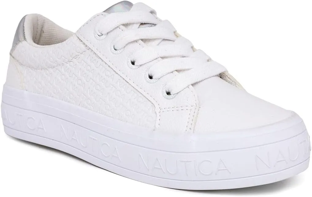 Nautica Girls Fashion Shoe - Lace-Up Low-Top Tennis Sneakers for Big Kids, Little Kids & Toddlers (Regular Heel/Platform Sole)