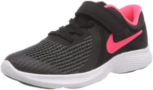 Nike Unisex-Child Revolution 4 (PSV) Running Shoe, Black/Racer Pink-White, 13C Regular US Little Kid