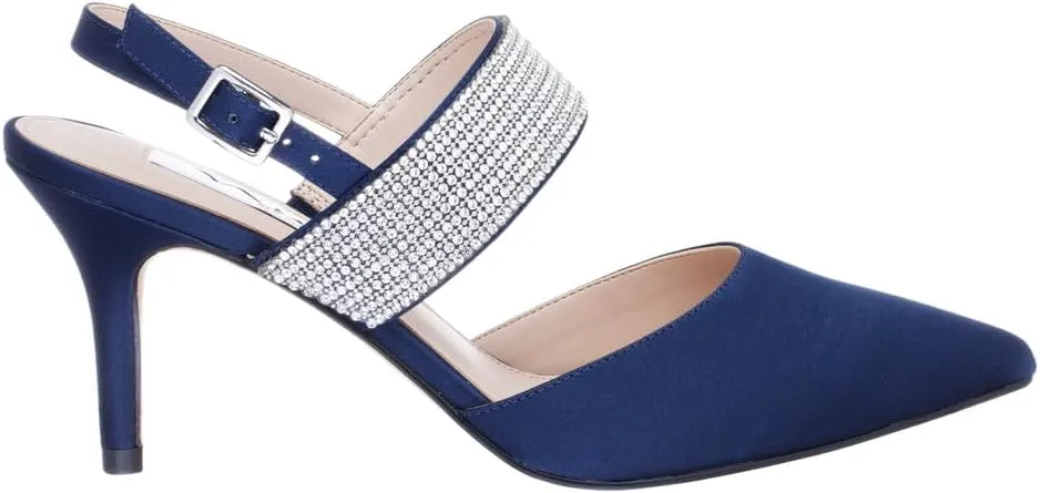 NINA Tenille - Women's Heeled Sandals Shoes - Crystal Pointed-Toe Mid-Heel Dress Pump - Elegant and Comfortable Women's Shoes - Casual and Dress