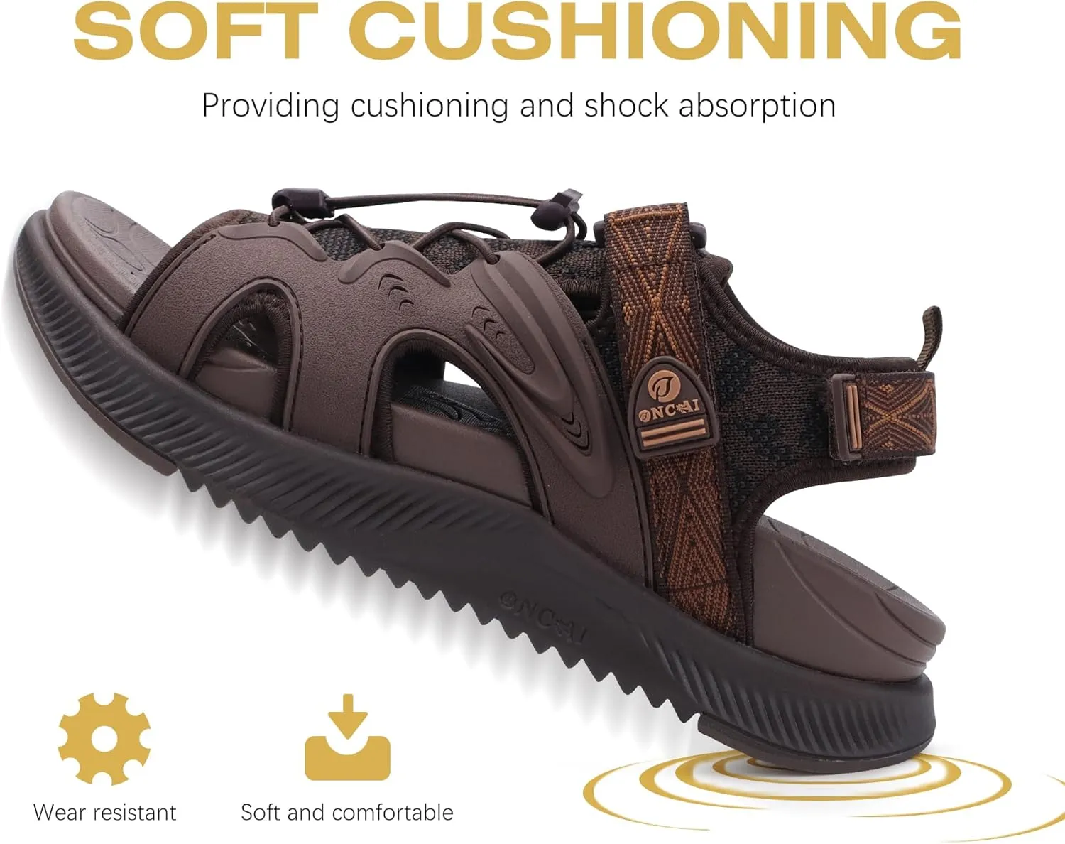 ONCAI Walking Sandals for Women,Sport Athletic Hiking Sandals With Arch Support Orthotic Outdoor Footbed for Plantar Fasciitis, Sandalias Mujer with Adjustable Straps (US Size 6-12)