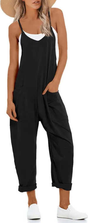 One Piece Jumpsuits for Women Casual Sleeveless Spaghetti Strap Rompers Summer Overalls Beach Vacation Outfits 2025