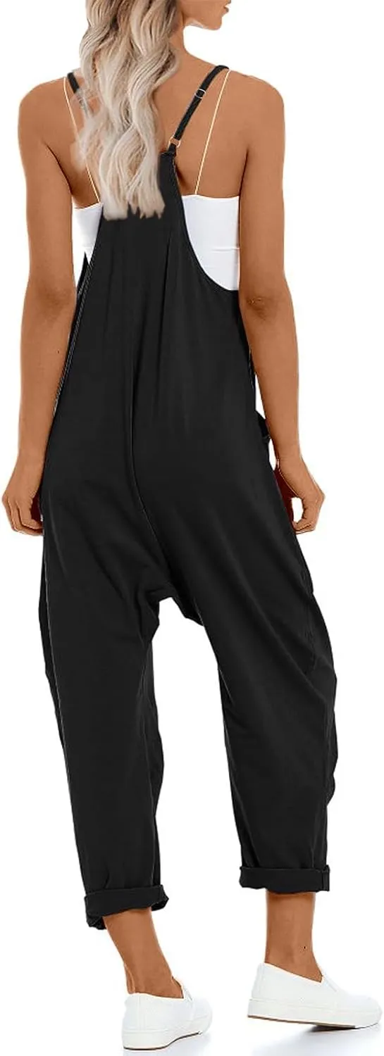 One Piece Jumpsuits for Women Casual Sleeveless Spaghetti Strap Rompers Summer Overalls Beach Vacation Outfits 2025