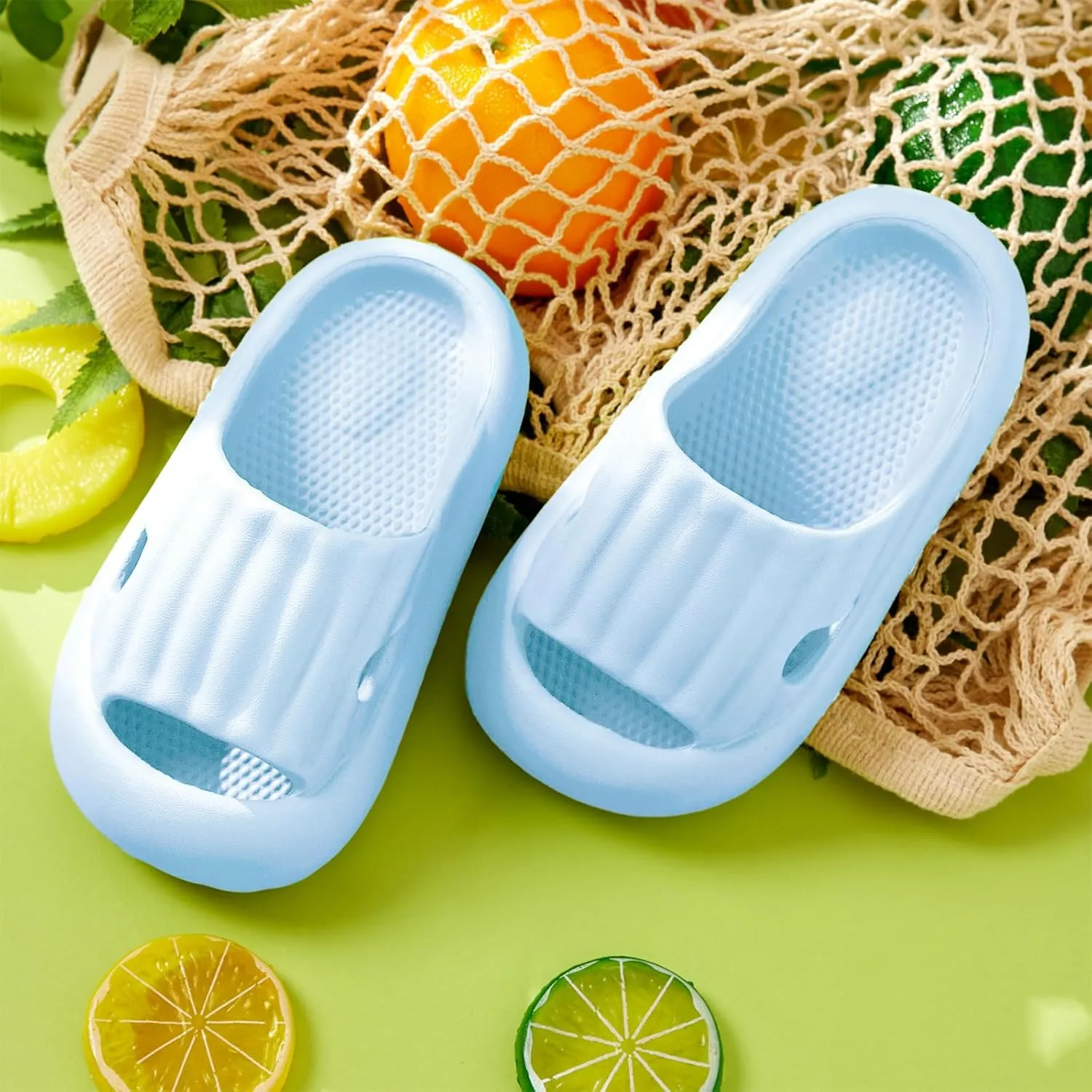 PATPAT Girls Boys Slides Sandals Bathroom Shower Slides Sandal Slip on Summer Beach Pool Pillow Slippers