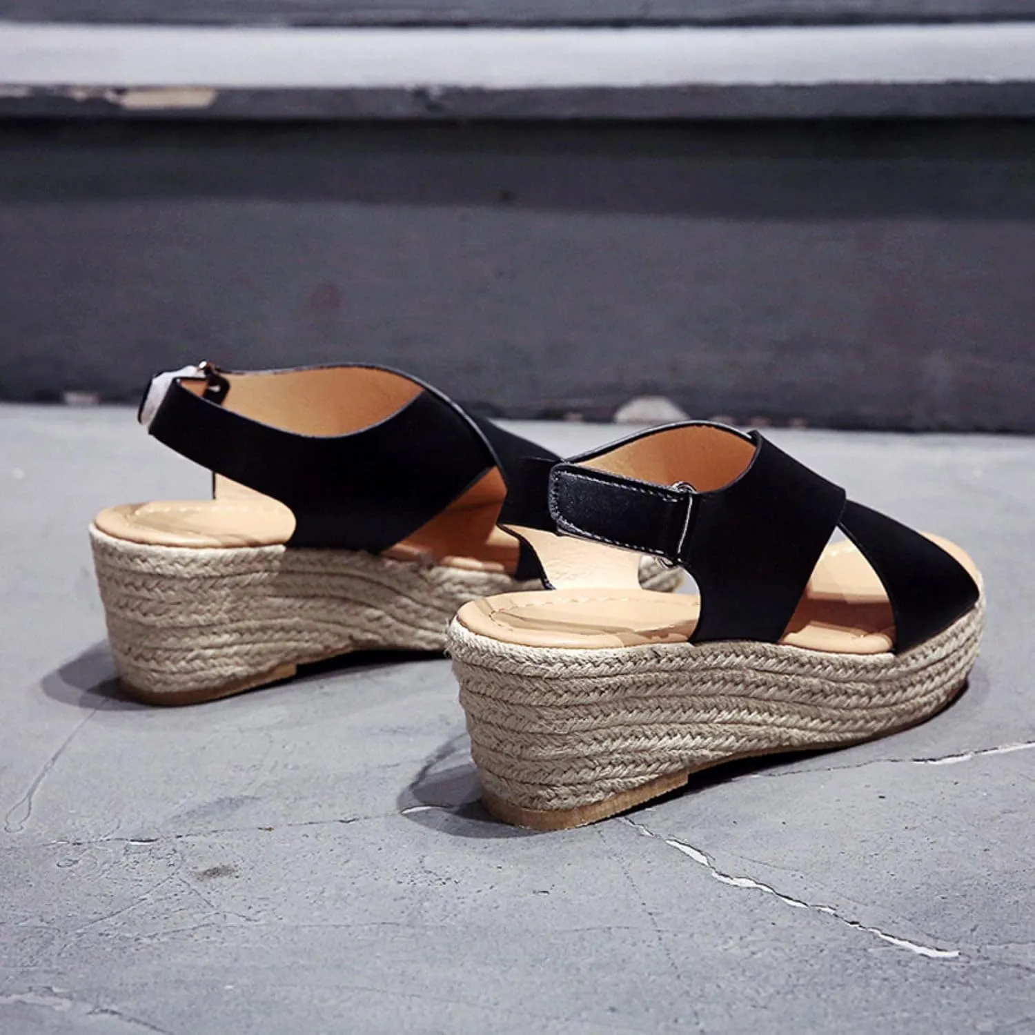 Platform Sandals Women Comfortable High Heel Casual Wedge Shoes Dressy Open Toe Ankle Strap Roman Sandal Espadrille Wedges Hawaiian Vacation Beach Breathable 2025 Trendy Walking Slippers