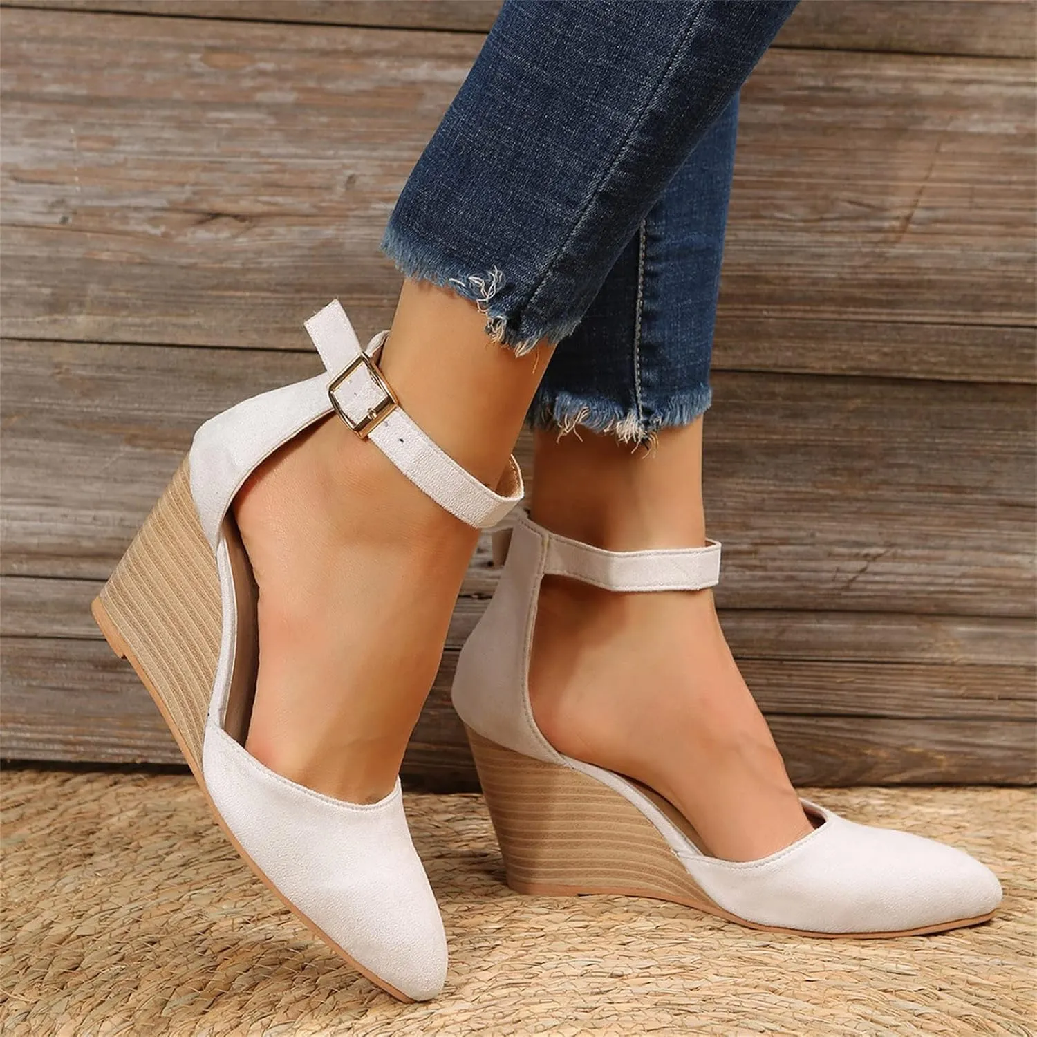 Platform Sandals Women Wedge Backstrap Cork Sole Casual Summer Slides Non-Slip Rubber Outsole 2025 Spring and Summer Vacation