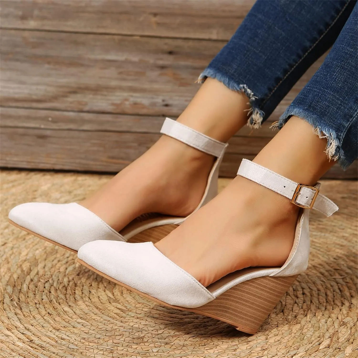 Platform Sandals Women Wedge Backstrap Cork Sole Casual Summer Slides Non-Slip Rubber Outsole 2025 Spring and Summer Vacation