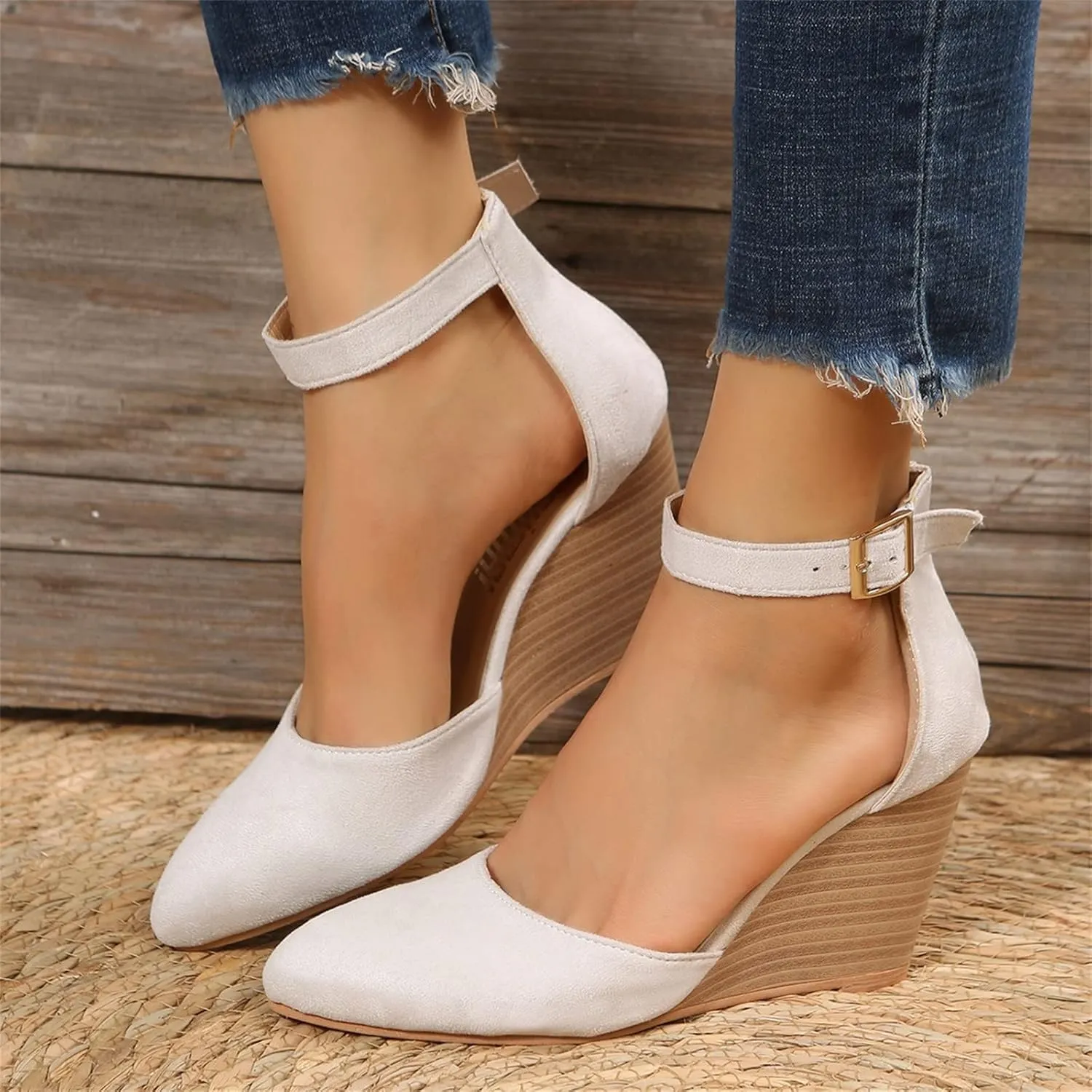 Platform Sandals Women Wedge Backstrap Cork Sole Casual Summer Slides Non-Slip Rubber Outsole 2025 Spring and Summer Vacation