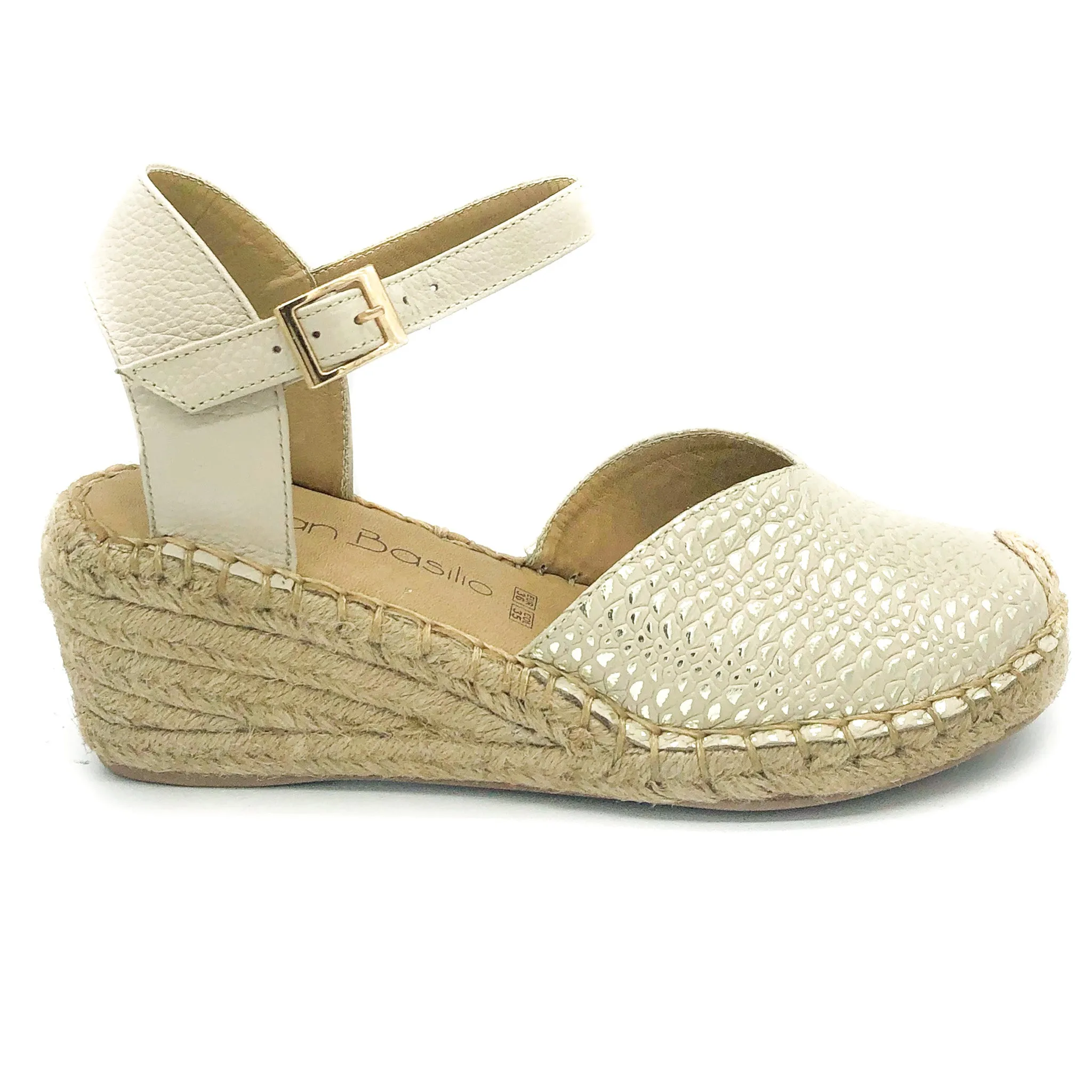 "Bena" Leather Wedge Espadrilles