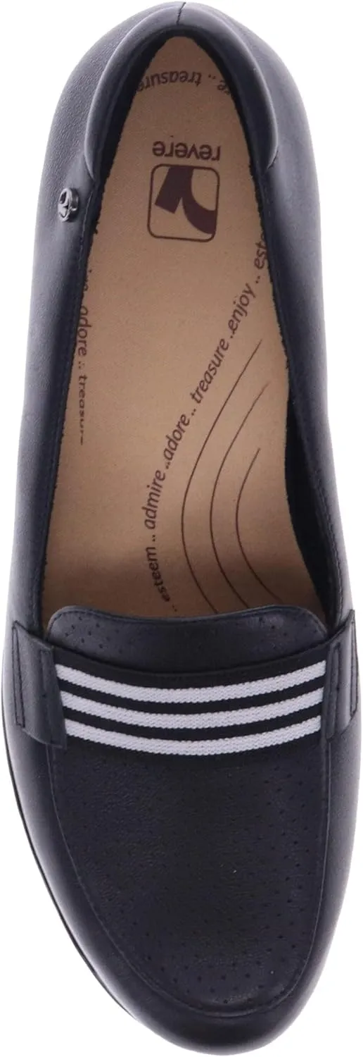 Revere Monte Carlo Women's Orthotic Wedge Loafer – Premium Leather, Lightweight with Removable Footbed and Arch Support