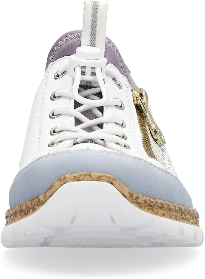 Rieker N42K6 Nikita Slip-On Women's Sneakers - Lightweight Walking Sneakers with Laser Cutouts & Elastic Lacing - Stylish & Flexible for All-Day Comfort