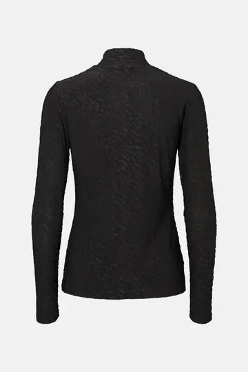 Roll Neck Blouse - Black