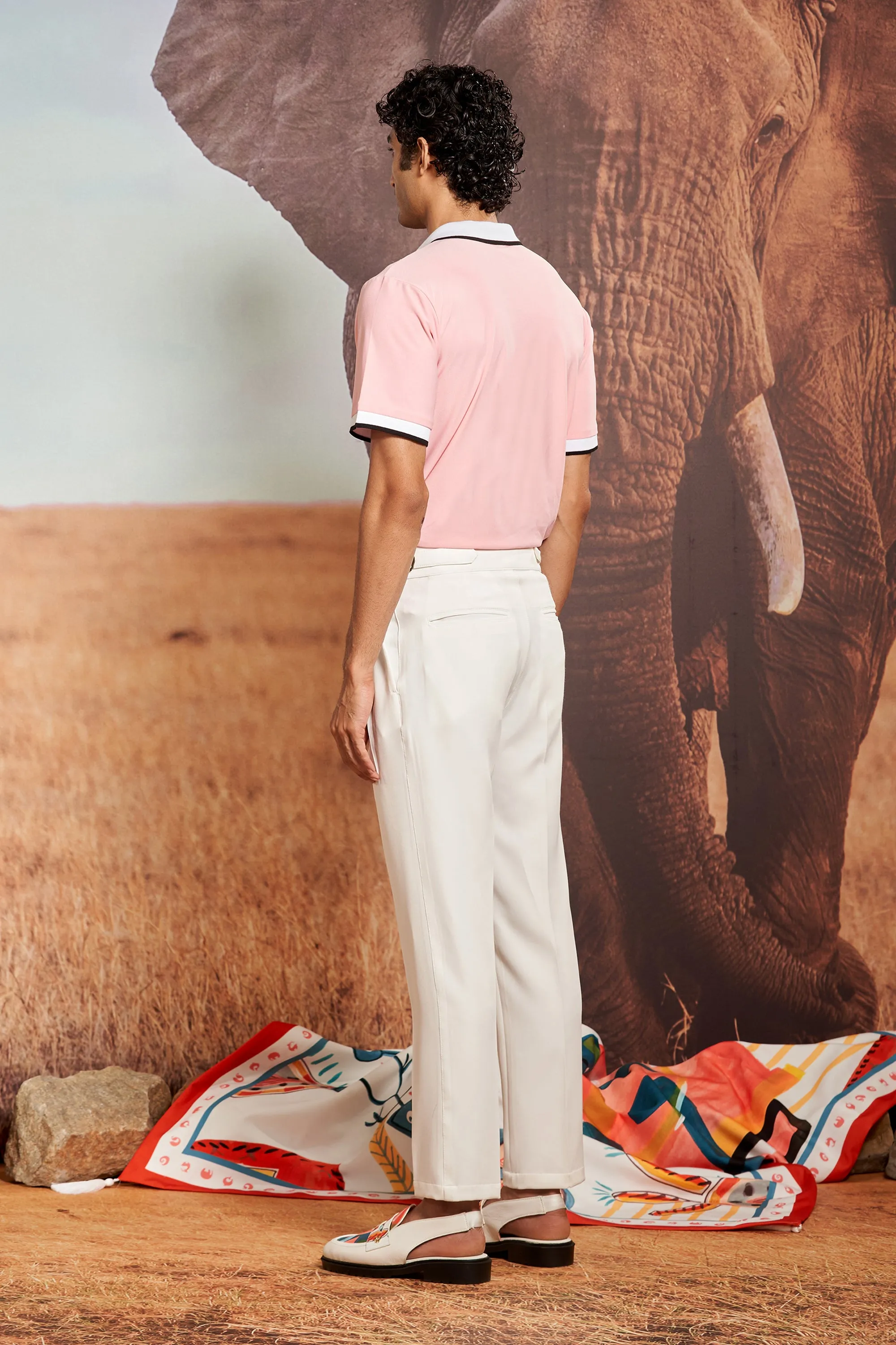 Sakura Polo with Contrast Ribbed Collar