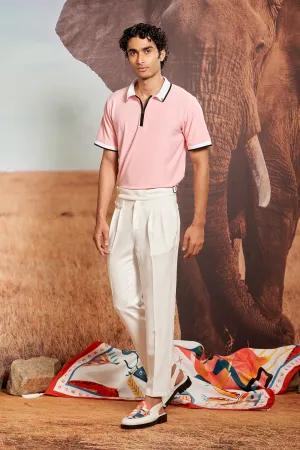 Sakura Polo with Contrast Ribbed Collar
